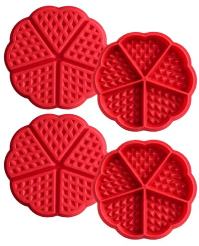 MmotZsb Waffelform Für Airfryer, 4 Stück Silikon Backformen, Ideal Für Waffeln Und Gebäck, Einfache Handhabung Und Reinigung, Hitzebeständig Und Langlebig