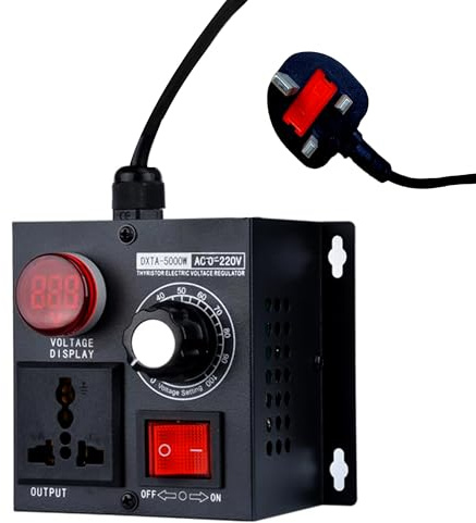 5000W 220V Single-Phase Thyristor Voltage Regulator | Electronic Motor & Fan Speed Controller | Energy Efficient (Black)