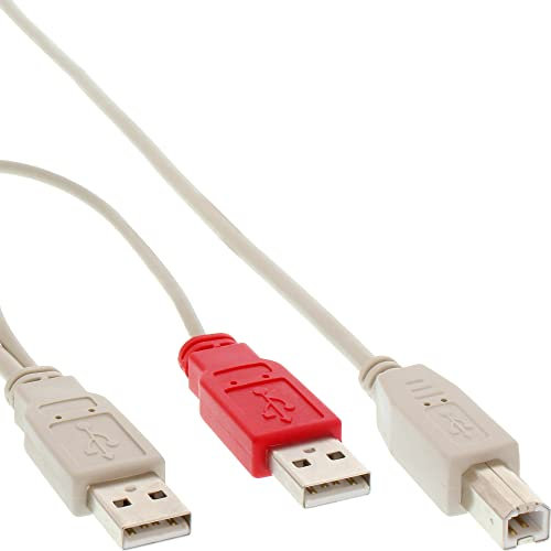 InLine 20457 Cavo USB 2.0, Sdoppiatore Y, 2X Type-A Maschio a Type-B Maschio, 1 M, Nero