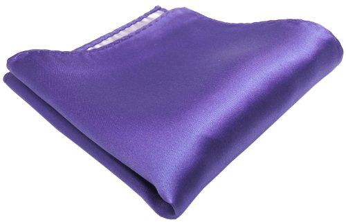 TigerTie gewebtes Designer Satin Seideneinstecktuch in flieder Uni einfarbig - Pochette 30 x 30 cm - Einstecktuch 100% reine Seide
