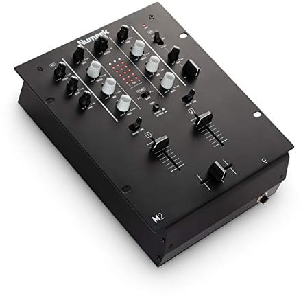 Numark M2 - Mixer scratch 2 Canali a Rack per DJ con EQ a 3 Bande, Ingresso Microfonico, Crossfader Sostituibile e Controlli Slope e Reverse