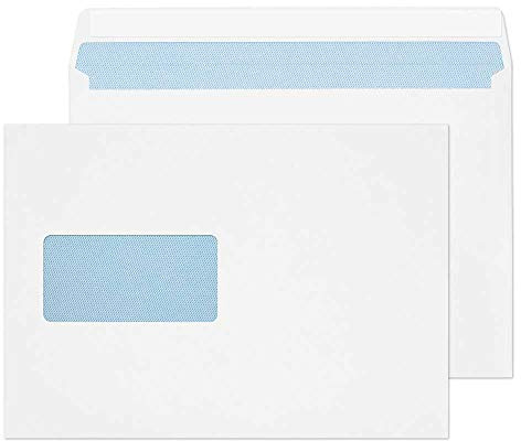 Blake Purely Everyday - White Envelopes C5 Window (162 x 229 mm) - Pack of 500 - Weight 100GSM - Peel and Seal C5 Envelopes 6.4 x 9 Inches - Sustainable PEFC Certified - Office Business Supplies 23708