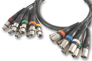 Pulse Pls00098 Xlr Loom, 8way, Plug To Skt, 3m