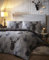 DE CAMA Set per Copripiumino Matrimoniale Reversibile quadrettato, Design Tartan con Cervo, Grigio