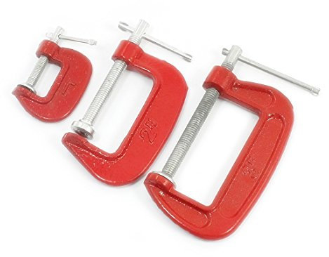 3pc Mini G Clamp Grip Set Small Screw C Clamps 25mm/50mm/75mm Wood Metal Work
