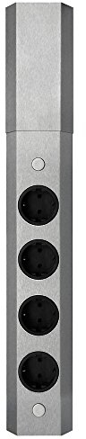 THEBO 176816 Steckdosenelement ST 3081 4fach Edelstahl, 240 V, L