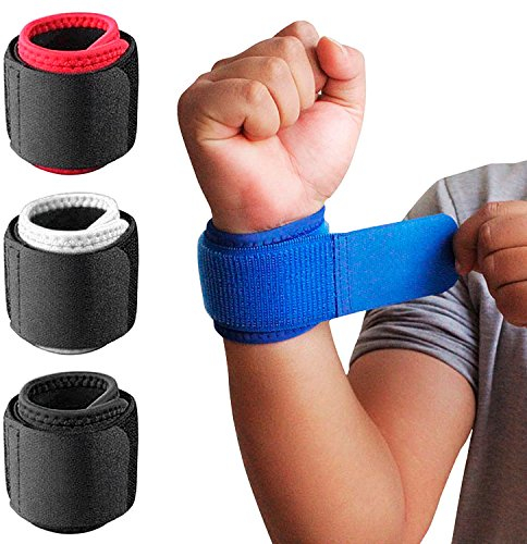 1 Paar Handgelenkbandagen mit verstellbarem Riemen zur Unterstützung und Stabilisierung beim Sport und Fitness Schwarz-Rot