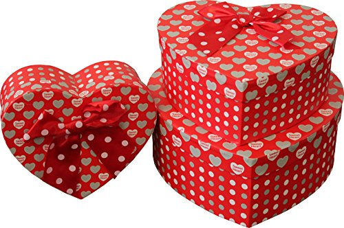 Set mit 3 Geschenkboxen in Herzform (Stil 5)