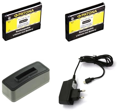 bg-akku24 2 Stück Akku,Ladegerät,Netzteil für Nikon Coolpix A100,A300,S32,S33,S2500,S2600,S2700,S2800,S2900,S3100,S3300,S3500,S3600,S3700,S5200,S5300,S6400,S6500,S6600,S6800,S6900,S7000,W100,W150