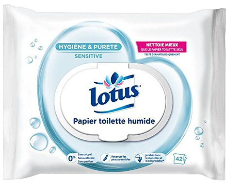 Lotus papier toilette humide sensitive le paquet de 42 lingettes - Livraison Gratuite Pour Les Commandes En France - Prix Par Unité