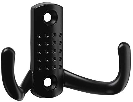 SOTECH Garderobenhaken JASMIN schwarz 47,5 x 70 x 25 mm BA 32 mm 2-fach | Kleiderhaken Jackenhaken Kleideraufhänger Garderobe Handtuchhalter