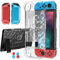 HEYSTOP Hülle Kompatibel mit Nintendo Switch mit Schutzfolie, Transparent Schutzhülle für Nintendo Switch Zubehör mit Switch Schutzfolie und Griff Cover Case Stoßdämpfung und AntiScratch
