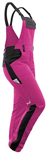 strongAnt Salopette de travail extensible pour femme avec poches genouillères - Noir Gris Blanc