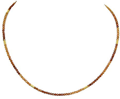 Hessonit Kette - zarte Granat Halskette - 925 Silber vergoldet