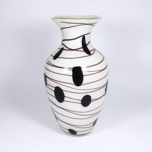 CRISTALICA Glasvase Amphore Blumenvase Dekovase Purple Dots 33cm