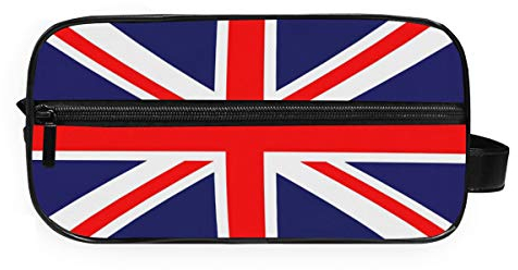 FANTAZIO Badezimmer Aufbewahrungstasche Make-up Tasche Union Jack Flagge Kosmetiktasche Wash Gargle Bag
