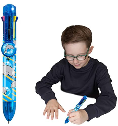 Rainbow Writer - Delphin, Farbwechselstifte von Deluxebase. 8-in-1-Kugelschreiber, tolle Neuheitsstifte für Kinder und ideales Büro- oder Schulmaterial