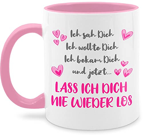 Tasse Tassen 325ml - Valentinstag Partner Freund & Freundin - Ich sah Dich, ich wollte Dich, ich bekam Dich - 325 ml - Rosa - valentinstagstassen valentinstagsgeschenke teetasse