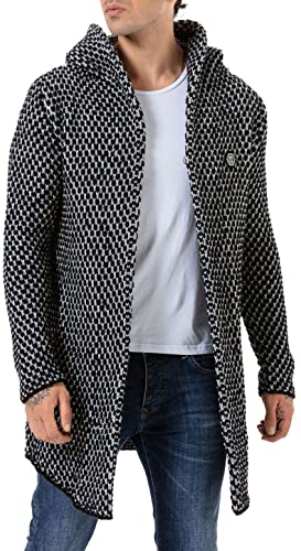 RED BRIDGE Cardigan Uomo Cappotto Giacca lunga Nero S