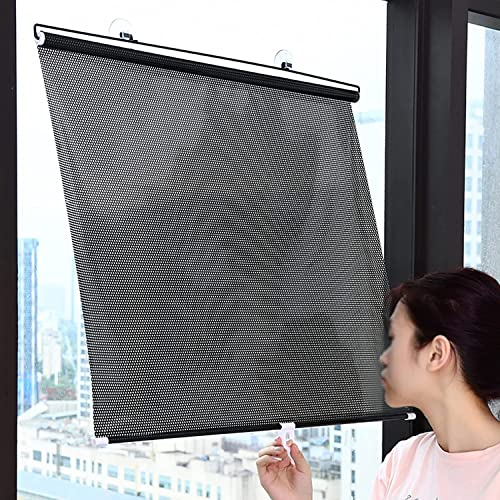 SZZT Sunscreen Blackout Roller Blinds, Opaque Folding Roller Blinds, Privacy Screens And Sun Protection, Temporary Blinds With Suction Cups, No Drilling Required (Size : 68x125cm/26.8x49.2in)