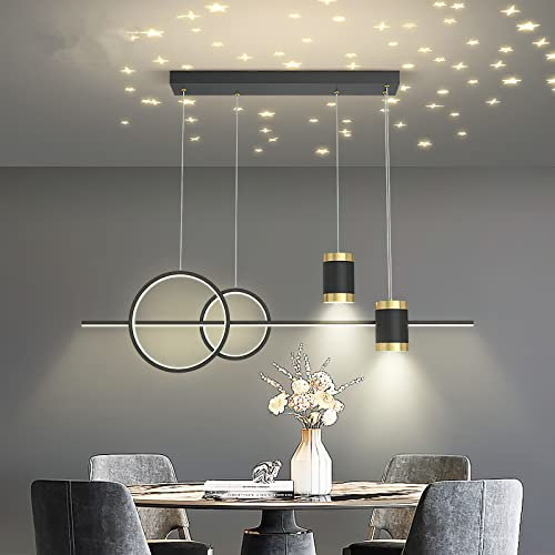 Gorssen LED Pendelleuchte esstisch Dimmbar Wohnzimmer Hängelampe Modern Hängeleuchte 65W mit Fernbedienung Projektion Design 100CM höhenverstellbar Kronleuchter für Esszimmer Schlafzimmer Küche Büro
