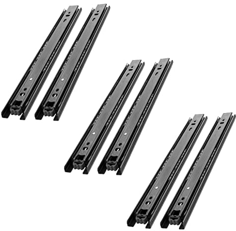 Schubladenschienen 3 Paar(6 Stück) 400 mm Schubladenführungen,Belastbarkeit 45 kg,Kugellager-Vollauszug, 3 Falten kugellager Schubladenauszüge