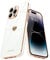 Teageo for iPhone 14 Pro Max Case Cute Heart Pattern for Women Girls Slim Luxury Bling Plating Soft TPU Anti-Scratch Shockproof Bumper Phone Case for iPhone 14 Pro Max, White