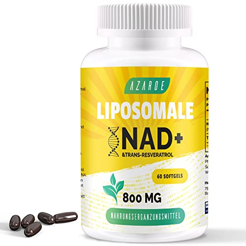 Liposomales NAD+ Trans-Resveratrol 800 mg Softgels, überlegene Alternative, Effizienter als NR, Hohe Absorption, 60 Softgels (60 Stück (1er Pack))