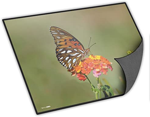 itenga Schreibtischunterlage mit Tiermotiv abwischbar rutschfest glatt 40x53cm Kunststoff Schreibunterlage (Motiv Schmetterling)