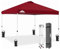 EAGLE PEAK Tonnelle de Jardin Pliable 3x3m Pop-up Gazebo Tente Pliante Pavillon，avec Sac de Transportable à Roulette pour Camping, Plage, Jardin, Rouge foncé