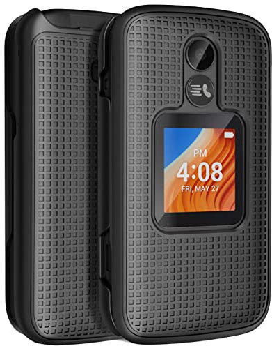 Nakedcellphone Schutzhülle für Alcatel TCL Flip2 (2022), schlanke Hartschalen-Schutzhülle für T408DL / TFALT408DCP, Schwarz