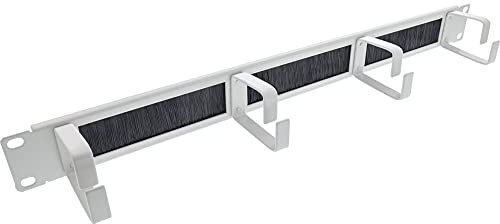 InLine® 19 Kabel Durchführungsplatte mit Bürste, 1HE, RAL 7035 grau