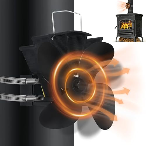 YARDIN Ventilador de chimenea, 4 ventiladores, para chimenea, ventilador de estufa