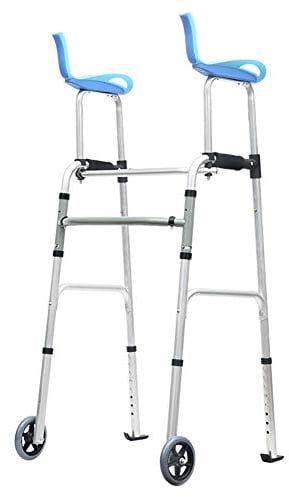 FLBT Faltbarer aufrechter Gehwagen mit Achselstütze, Aluminium-Rollator-Gehwagen mit 2 Rädern, höhenverstellbarer Tritthilfe für Senioren und behinderte Erwachsene Needed
