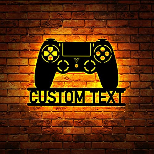 Personalisiertes Gamer-Namens-Leuchtreklame mit 7 Farben und Netzschalter-Steuerung Gamepad-Form-Neonlichter für Teenager-Jungen-Schlafzimmer-Wanddekoration, LED-Nachtlicht für Kinderspielzimmer