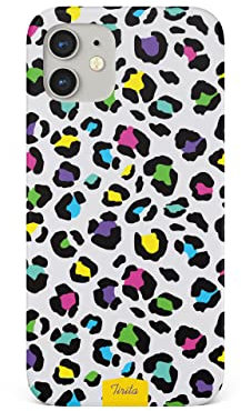 Tirita Phone Case Compatible with iPhone 13 Mini, hard cover, snap-on - Animal Print Rainbow Cheetah Cat