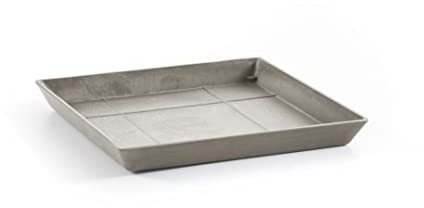 ECOPOTS Soucoupe pour pot de fleurs Rotterdam Marron/gris (taupe) – 30 x 30 m – Soucoupe pour pot de fleurs en plastique recyclé – Dessous de pot moderne pour l'intérieur et l'extérieur