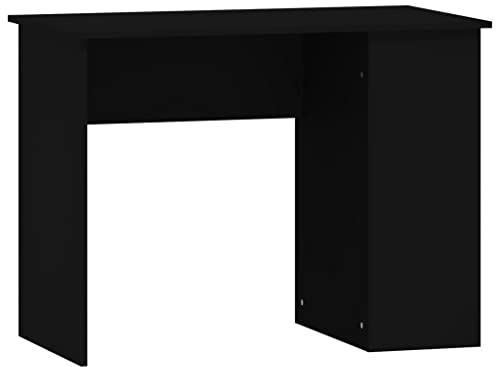 vidaXL Scrivania Nera 100x55x75 cm in Legno Multistrato, scrivania da Computer, scrivania autoportante, scrivania con mensole, scrivania da Studio