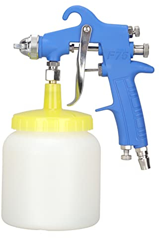 BORDSTRACT Pulverizador De Pintura Neumática, F 75 Pulverizador De Pintura De 1,5 Mm, Pulverizador De Barniz De Aire De Acero Inoxidable Tipo Cono De Agua para Automoción, Industrial, Marina Y Madera