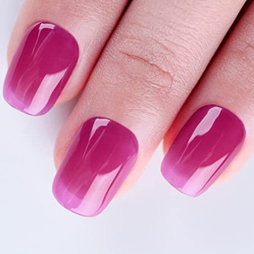 Sheer Gel Nail Polish, Jelly Rose Red Translucent Color UV/LED Light Cure Gel Polish for Nail Art DIY Manicure and Pedicure at Home, 0.5 fl oz