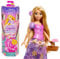 Mattel Disney Prinzessin Rapunzel Modepuppen-Set, Spin & Reveal mit 11 Überraschungen, darunter 5 Accessoires, 5 Sticker und eine Szene zum Spielen, vom Film inspiriert