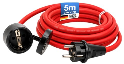 KlingerBorn Schuko-Verlängerungsleitung H07RN-F 3G1,5 – 230V – 5m | Gummileitung mit Schutzkontakt – Verlängerungskabel für Innen- und Außenbereich