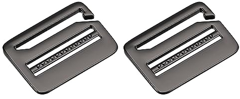 QUARKZMAN Metallo Scale Fibbia G-Gancio Fibbia Regolatore Scivolare Fibbia, 2pz 32mm(1-1/4) Larghezza Interna per Fettuccia Cinturino Zaino, Nero Polvere Sparo