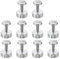 PATIKIL M4x12 Viti Fissaggio con Distanziatori 10pz Distanziali Muro Montaggio Hardware Chiodi a Specchio Vite Dispositivi Fissaggio per Acrilico Vetro Segni Specchi Tono Argento 18mm