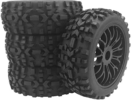Fvoagaou 4-Teilige RC und Reifen mit Sechskant 17-Mm RäDern, MaßStab 1/8 GeläNdewagen für 1:8 RC On-Road Auto