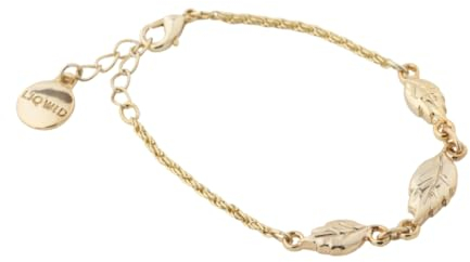LIQWID Armband Herren Damen Genderfluid, Armband mit 3 Metallblättern und goldfarbenem Finish, recyceltes Material, verstellbarer Verschluss - PRODUKT 100% MADE IN ITALY (M)