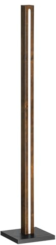 EDISHINE Stehlampe Holz, 18W LED Stehleuchte Dimmbar, Boho Ecklampe, 3000K warmweiße, Vintage Standleuchte mit Fußschalter, 800lm Lichtsäule für Wohnzimmer, Schlafzimmer, Büro