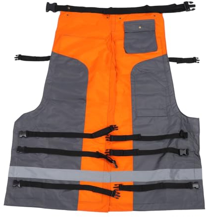 Pantalones Protectores para Motosierra, Equipo de Seguridad para Motosierra con Cinturón Ajustable, Protección de Seguridad, Color Naranja