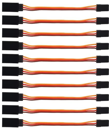 Lot de 10 câbles d'extension servo 60 cœurs 15/20/30/50/60 cm pour avion RC ACCS pièces de bricolage (600 mm 60 cœurs)