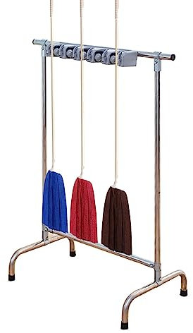 Drain Rack Broom Mop Holder Floor Standing Mop Broom Holder,Cleaning Supplies Organizer,Commercial Stainless Steel Mop Rack,Garden Garage Tool Storage, Mop Umbrella Stand,for Schools,